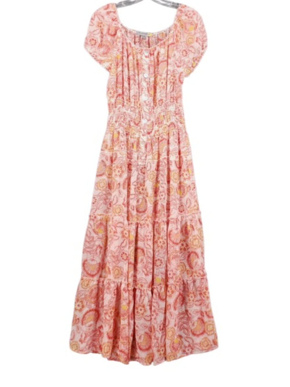 Figueroa & Flower Floral Pink Paisley Maxi Dress. Bohemian. Size XL.